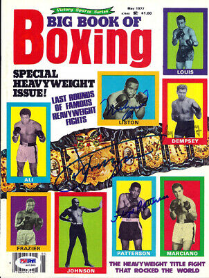 Muhammad Ali, Joe Frazier & Patterson. Autographed Magazine Cover PSA #S01585