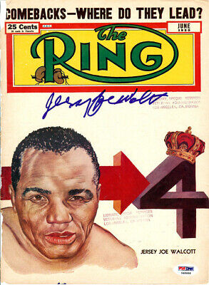Jersey Joe Walcott Autographed Signed The Ring Magazine Cover PSA/DNA #S48666