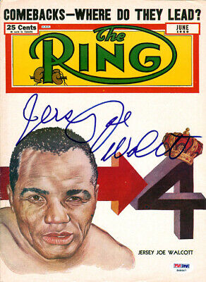 Jersey Joe Walcott Autographed Signed The Ring Magazine Cover PSA/DNA #S48667