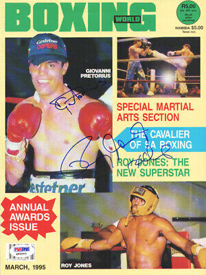 Roy Jones Jr. & Giovanni Pretorius Autographed Signed Boxing World PSA #Q95693