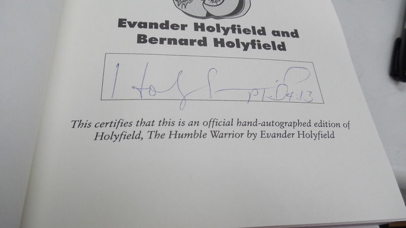 Evander Holyfield Signed 1996 Humble Warrior Hardback Book JSA