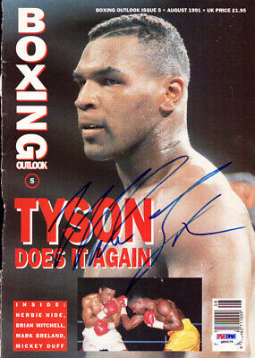 Mike Tyson Autographed Signed Boxing Outlook Magazine Cover Vintage PSA #Q65579