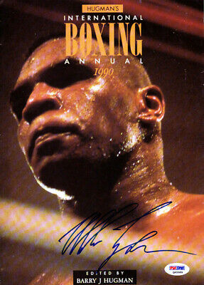 Mike Tyson Autographed International Boxing Annual Cover Vintage PSA #Q65589