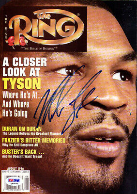 Mike Tyson Autographed Signed The Ring Magazine Cover Vintage PSA/DNA #Q65493