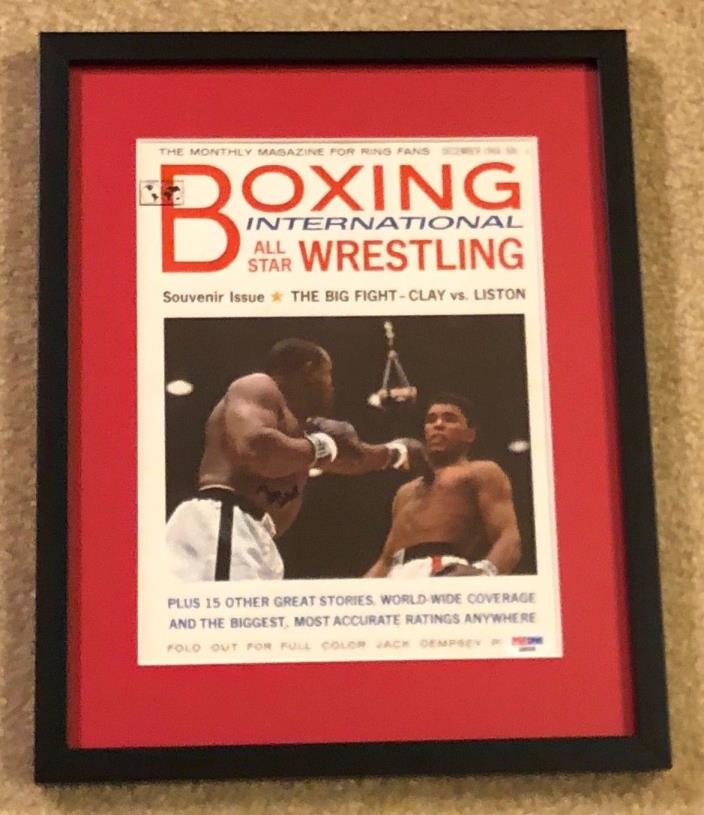 Muhammad Ali Hand Signed Autographed Framed Vintage Boxing Magazine w/ PSA COA