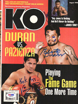 Roberto Duran Pazienza & Jones Autographed Signed Magazine Cover PSA/DNA #Q95621