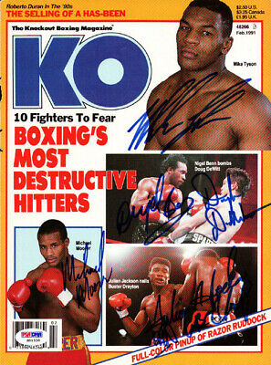 Boxing Greats Autographed Signed KO Boxing Including Tyson PSA/DNA #S01530