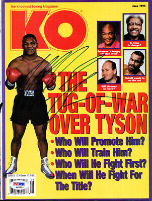 Mike Tyson Autographed Signed KO Boxing Magazine Cover Vintage PSA/DNA #Q65523