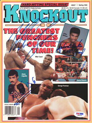 Mike Tyson & Others Authentic Autographed Signed Magazine Cover PSA/DNA #Q89403