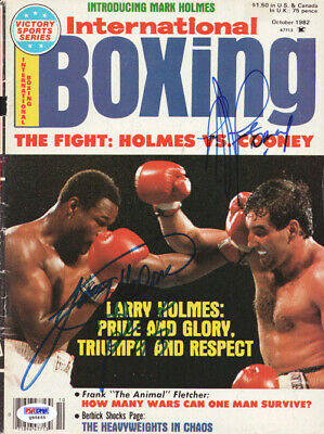Larry Holmes & Gerry Cooney Autographed Signed International Boxing PSA #Q95655