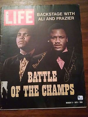 Muhammad Ali & Joe Frazier 1971 LIFE Magazine hand signed by both GAI COA