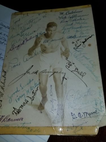 autograph picture of jack dempsey along w 27 other autographs. boxer from 30 40s