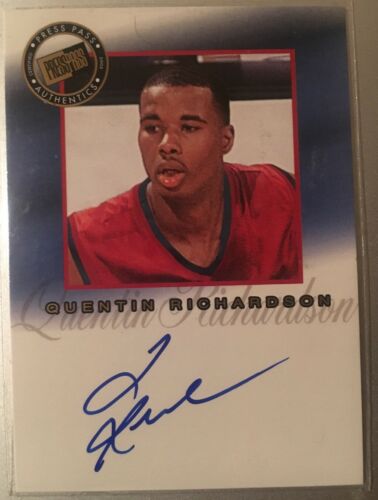 Quentin Richardson DePaul Basketball Autograph Press Pass Rookie Card 2002 NBA
