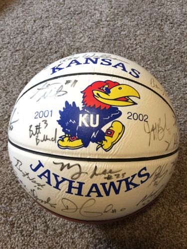 2001-02 Official Kansas Jayhawks Autographed Signed Basketball KU RARE