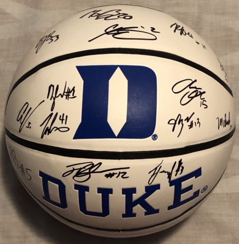 2018/19 Duke Blue Devils Team Signed Logo Basketball Zion Barrett Reddish