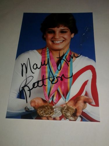 Mary Lou Retton autographed 4x6 photo USA GYMNASTICS ..scuff on photo