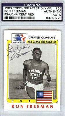 Ron Freeman Autographed Signed 1983 Topps Greatest Olympians Card PSA 83760729