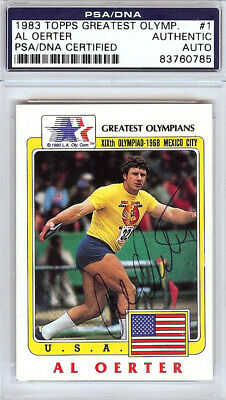 Al Oerter Autographed Signed 1983 Topps Greatest Olympians Card #1 PSA 83760785