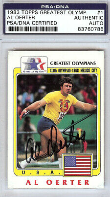 Al Oerter Autographed Signed 1983 Topps Greatest Olympians Card #1 PSA 83760786