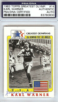 Karl Warner Autographed Signed 1983 Topps Greatest Olympians Card PSA 83760830