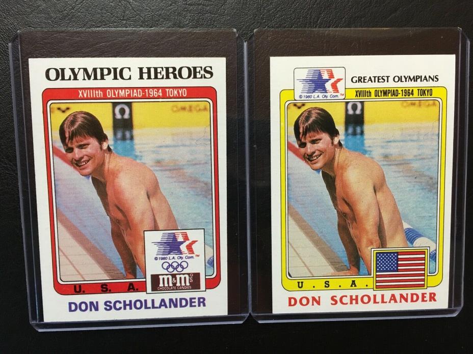 1983 Topps Greatest Olympians Topps Don Schollander 1983 M & M's Lot 2 swimming