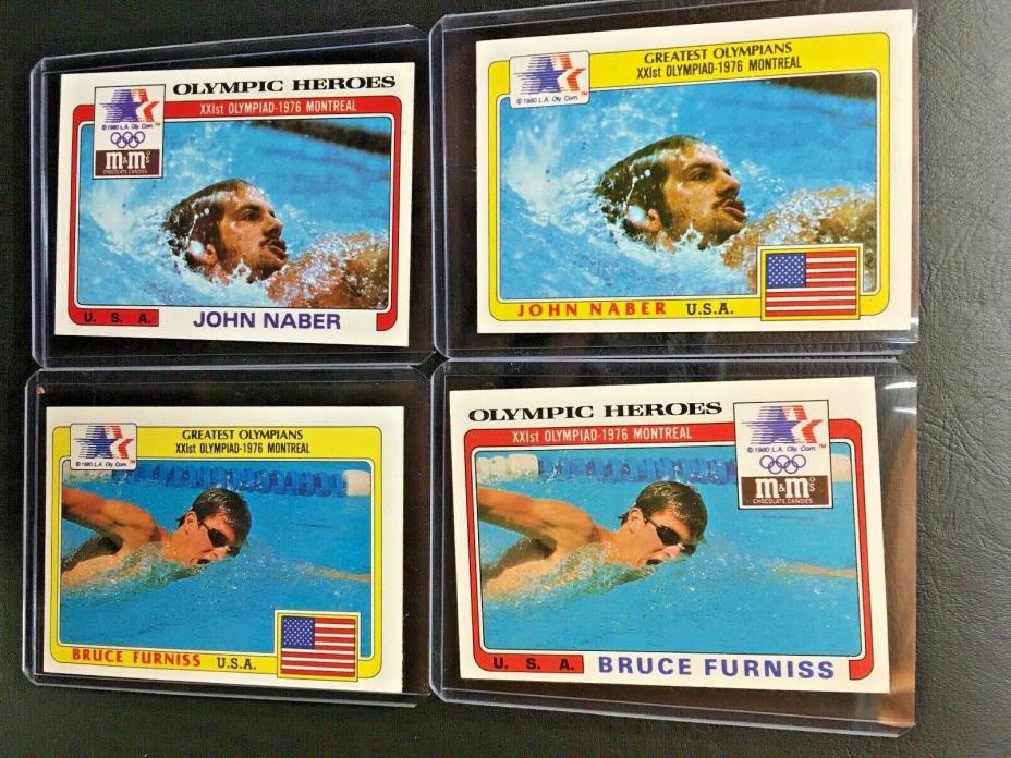 1983 Greatest Olympics Topps John Naber  Furniss 1983 M & M's Lot of 4 swimming