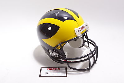 Tom Brady Michigan Autographed Riddell Helmet - TRISTAR COA
