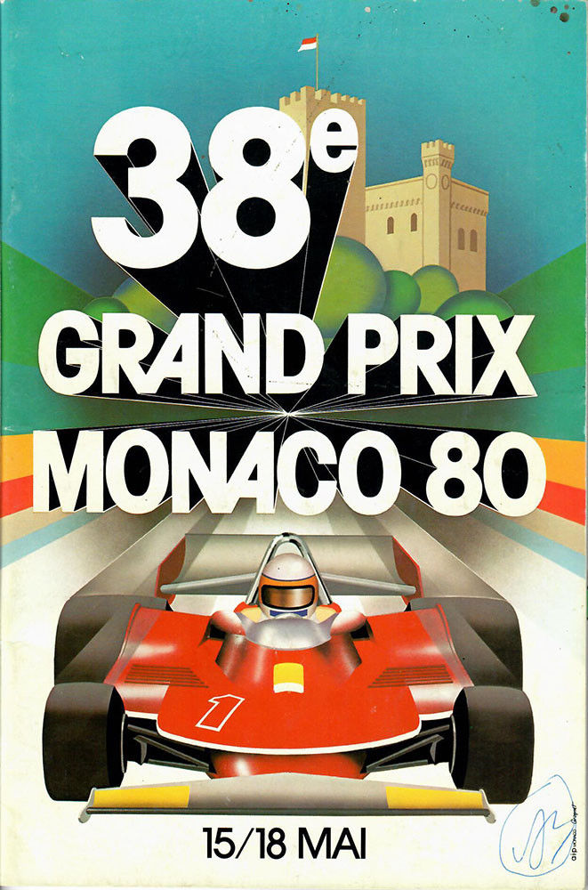 1980 Monaco GP Official Program - SIGNED BY GILLES VILLENEUVE in pen