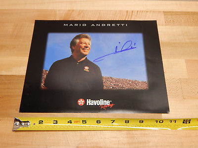 Mario Andretti Havoline Racing Texaco Autographed 8x10 Photo Card Signed F1
