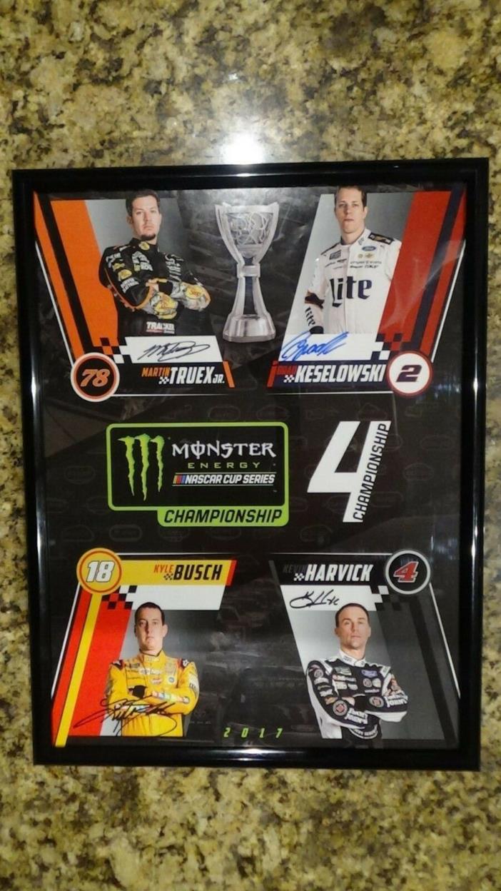 Nascar Championship Signed Autographed Poster Truex Busch Harvick Keselowski