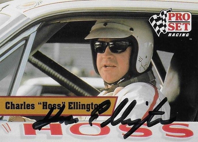 CHARLES HOSS ELLINGTON AUTOGRAPHED 1991 PRO SET RACING NASCAR PHOTO TRADING CARD