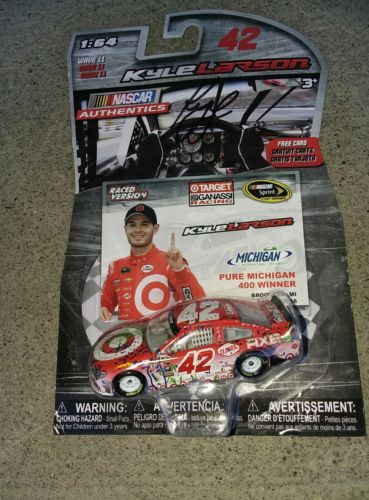 KYLE LARSON SIGNED PURE MICHIGAN 400 WINNER RACED VERSION 1/64TH AUTHENTICES