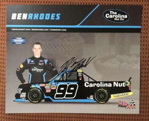Ben Rhodes 2019 Carolina Nut Ford #99 Signed Autographed Nascar Racing Postcard