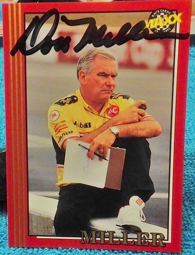 1992 RED MAXX  DON MILLER  AUTOGRAPHED signed NASCAR race CARD