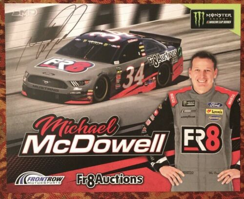 Michael McDowell 2019 Fr8 Auctions Signed Autographed Nascar Racing Postcard NEW