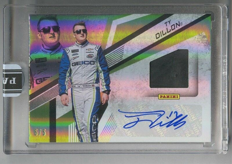 Ty Dillon TD 2018 Panini NASCAR Racing Promo Pack Tire Swatch Autograph Auto 5/5
