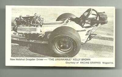 Vintage 1971 Fleer Stick Shift Kelly Brown Dragster Race Card Ex+ Rare