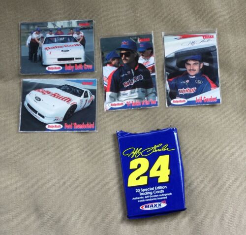 4 Vintage Traks Jeff Gordon Baby Ruth Cards And Maxx 20 Jeff Gordon Card Set