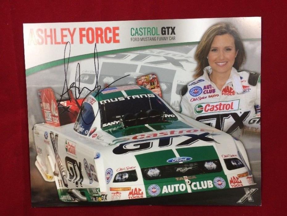 Ashley Force Funny Car NHRA Racing Autographed 8x10 Photo Card in Black Sharpie