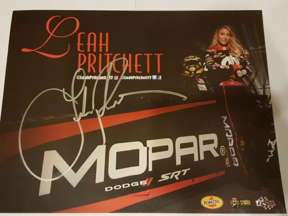 LEAH PRITCHETT, HAGAN, JOHNSON Autographed Signed NHRA Driver Card DODGE MOPAR