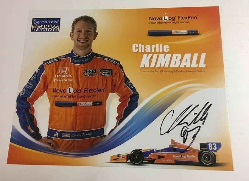 CHARLIE KIMBALL HAND SIGNED Autographed PHOTO CARD POSTCARD INDY CAR