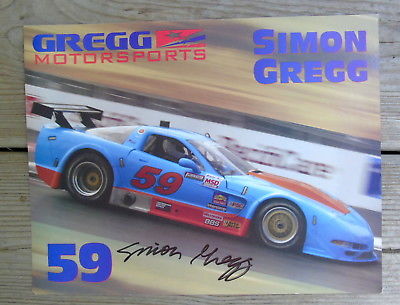 Simon Gregg Autographed Hero Card Trans Am Racing Photo Signed 8.5