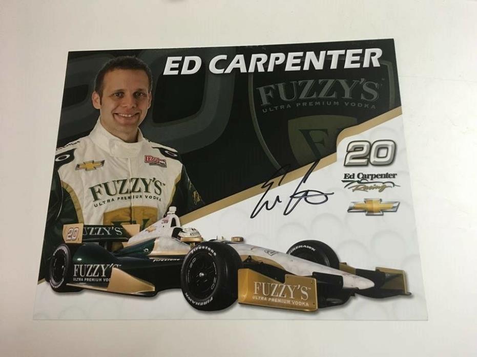 2012 ED CARPENTER signed INDIANAPOLIS 500 PHOTO CARD POSTCARD INDY CAR FUZZY'S