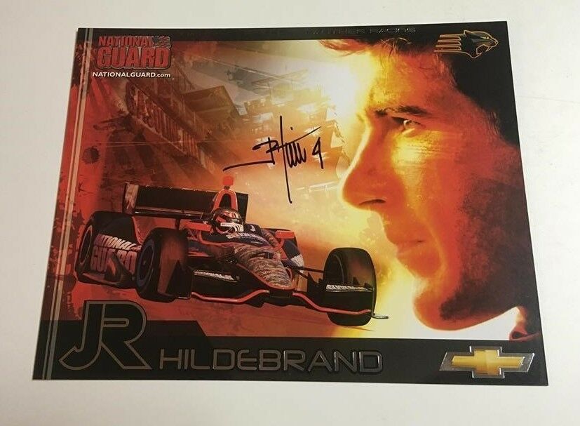 2012 JR HILDEBRAND signed INDIANAPOLIS 500 PHOTO CARD POSTCARD INDY CAR NG CHEVY