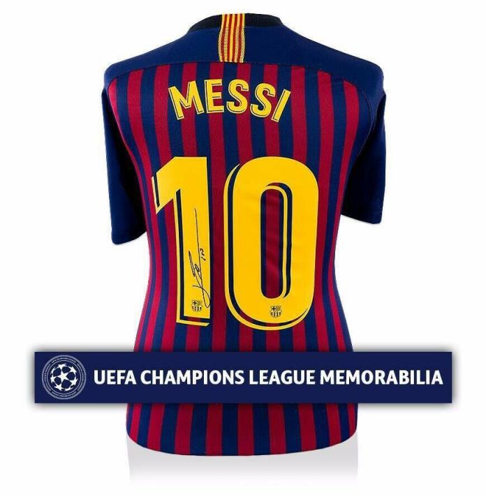 Lionel Messi Signed 2018/19 UEFA Champions League Jersey (ICONS COA)