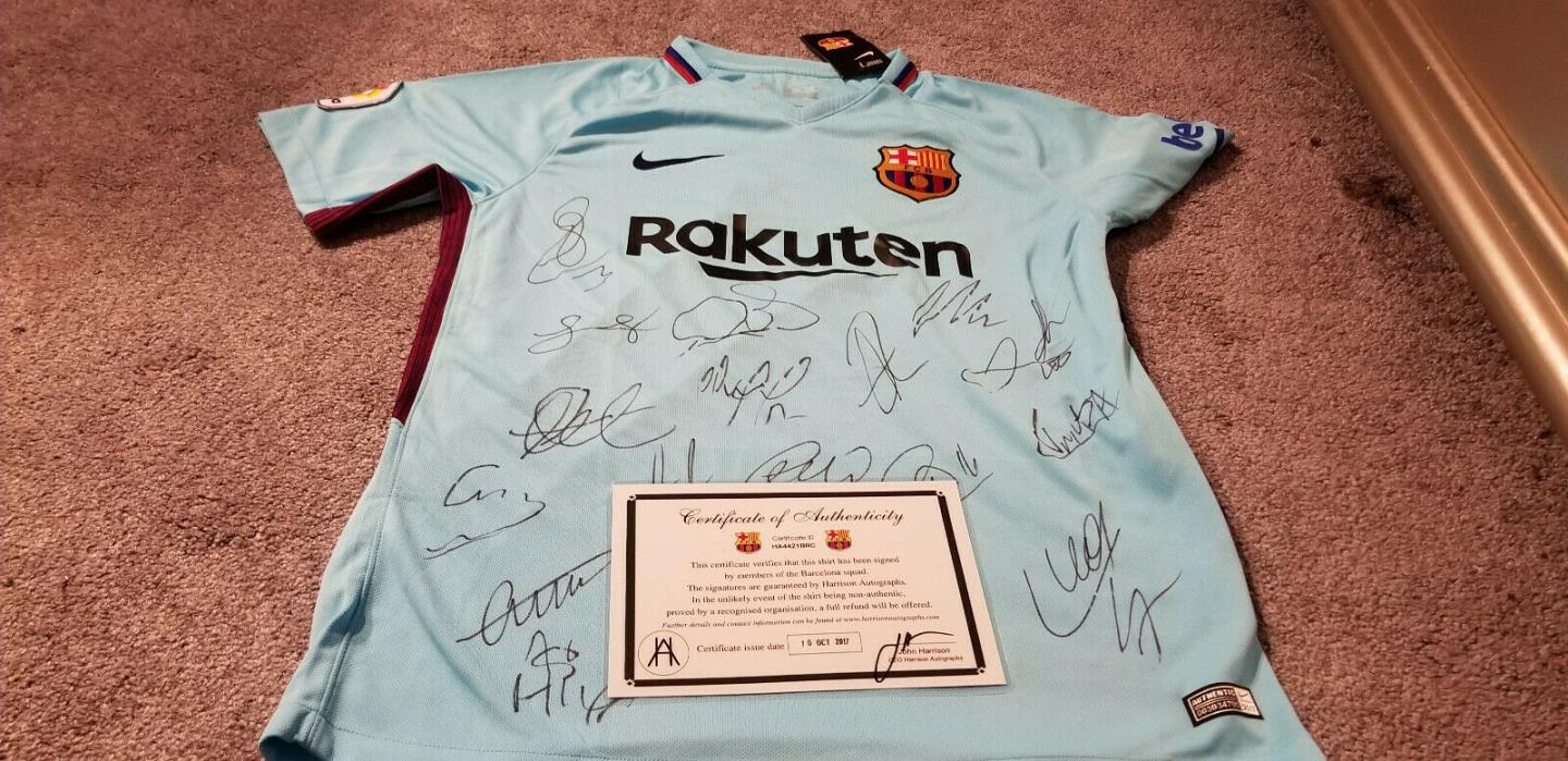 BARCELONA signed soccer jersey 2017-2018 with coa signed football shirt MESSI
