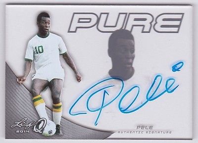 PELE AUTO SOCCER CARD CLEAR 2014 LEAF Q 