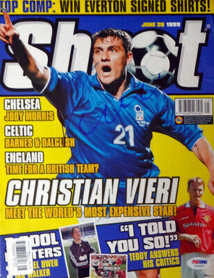 Christian Vieri Autographed Signed Magazine Cover Italy PSA/DNA #U54625