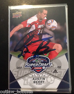 Chicago Fire Austin berry Autographed Signed 2012 MLS UD Upper Deck Card