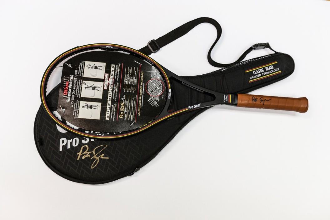 PETE SAMPRAS AUTOGRAPHED WILSON  PRO STAFF TENNIS RACKET & CARRYING CASE